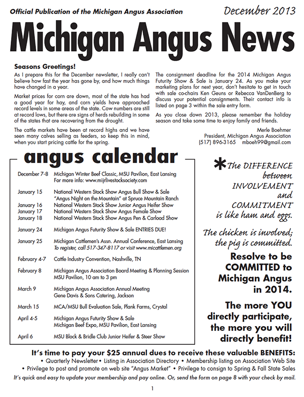 December 2013 Newsletter