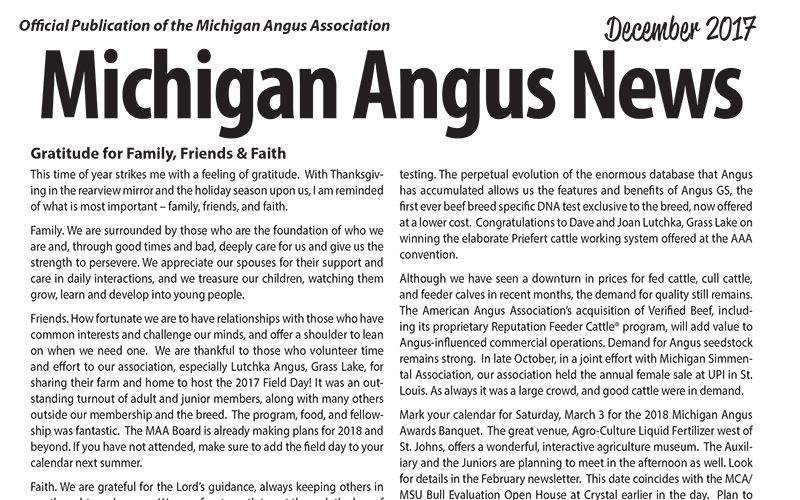 December 2017 Michigan Angus News