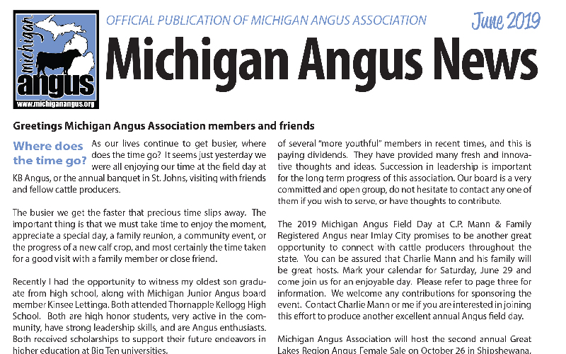 June 2019 Michigan Angus News