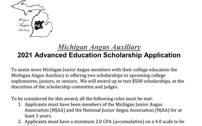 Michigan Angus Auxiliary Announces New Scholarship Opportunity