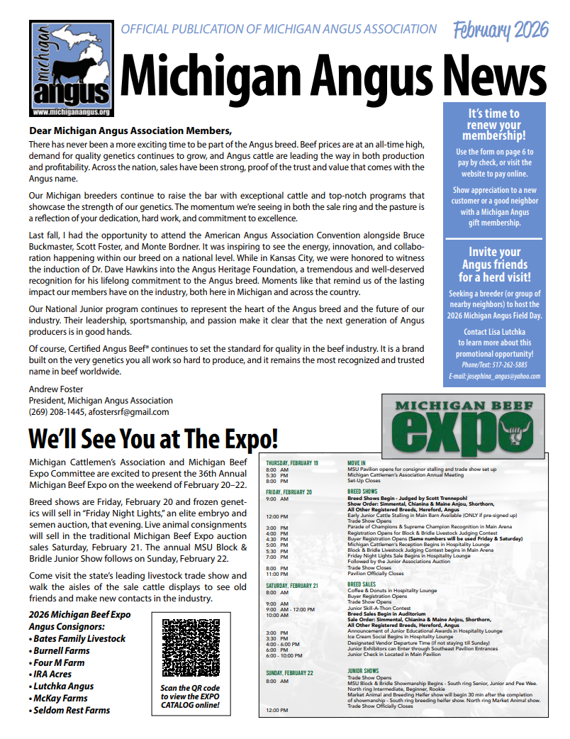 February 2026 Michigan Angus News 