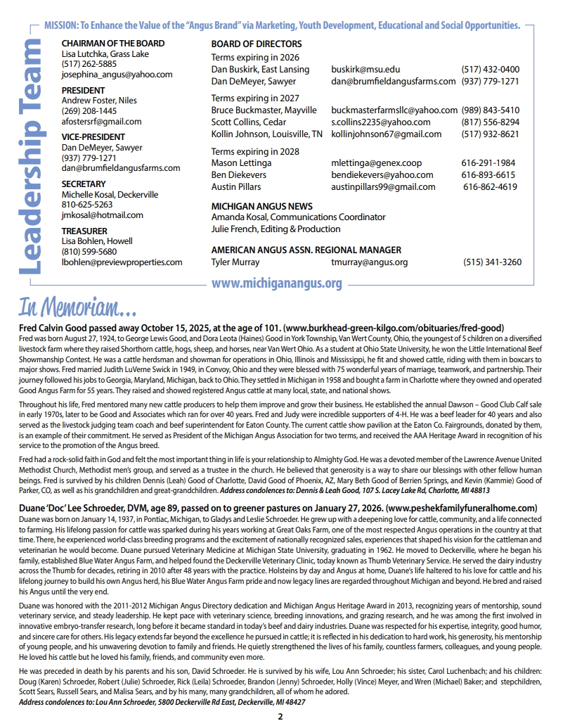 February 2026 Michigan Angus News