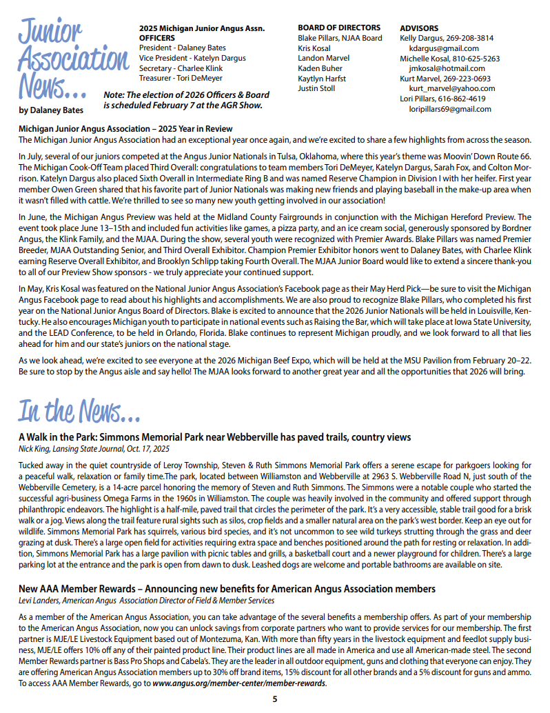 February 2026 Michigan Angus News