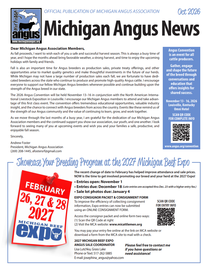 October 2026 Michigan Angus News