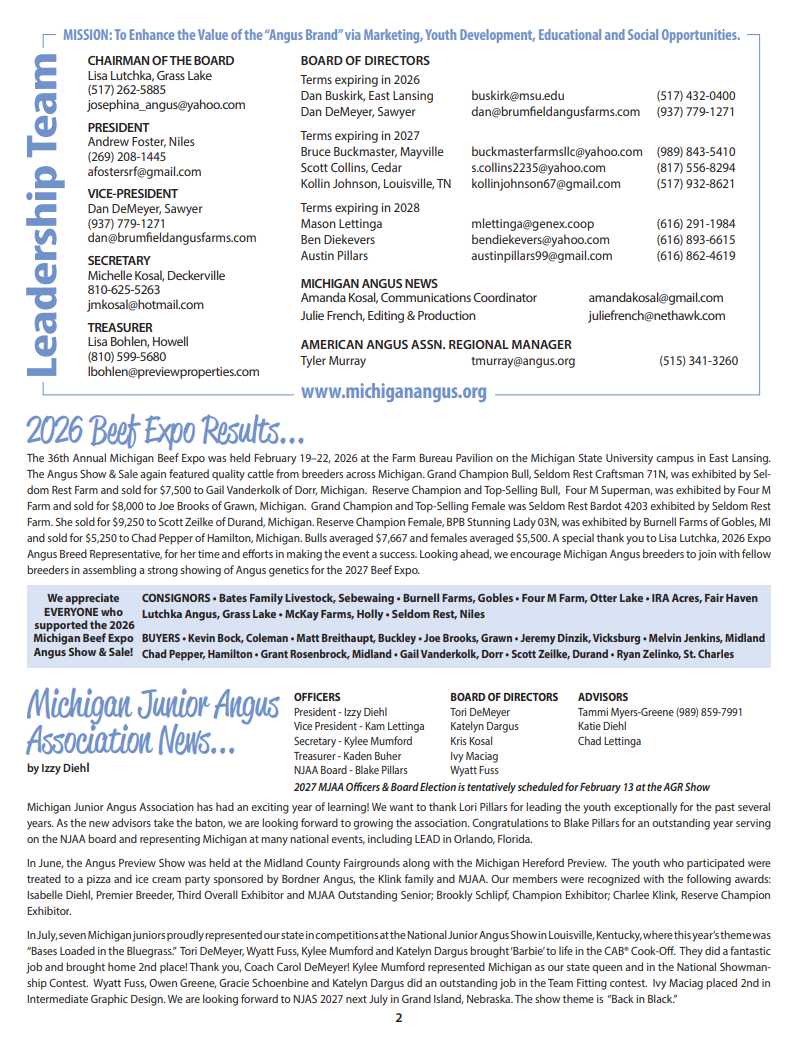 October 2026 Michigan Angus News